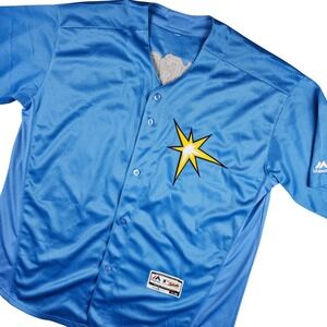 Majestic Authentic Flex Base Evan Longoria Tampa Bay Rays Fan Jersey Size 56 3XL